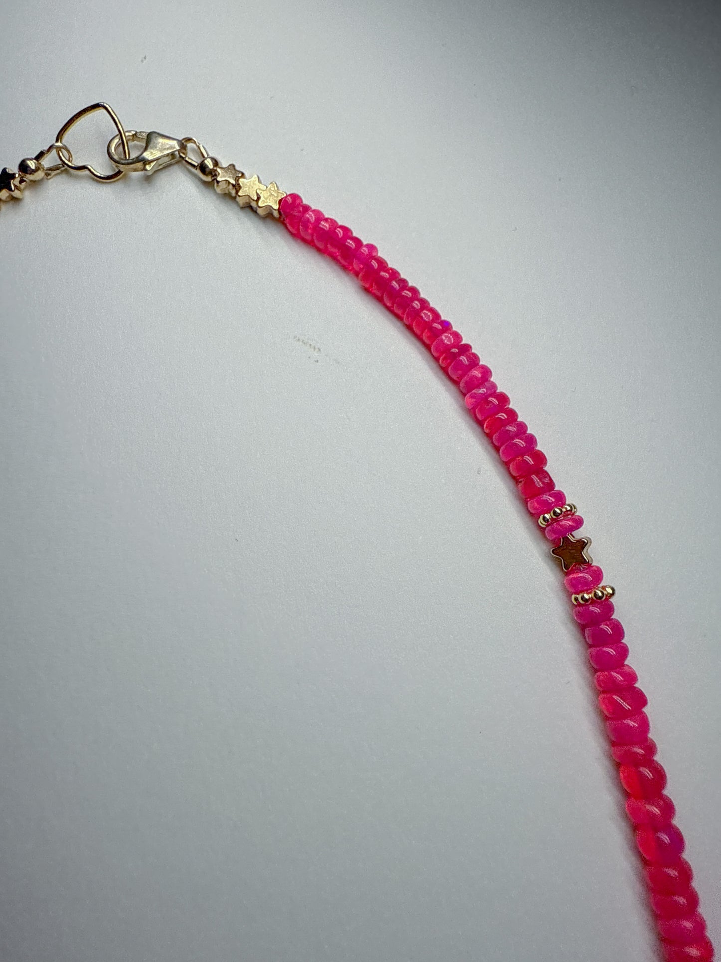 Hot pink opal twinkle necklace