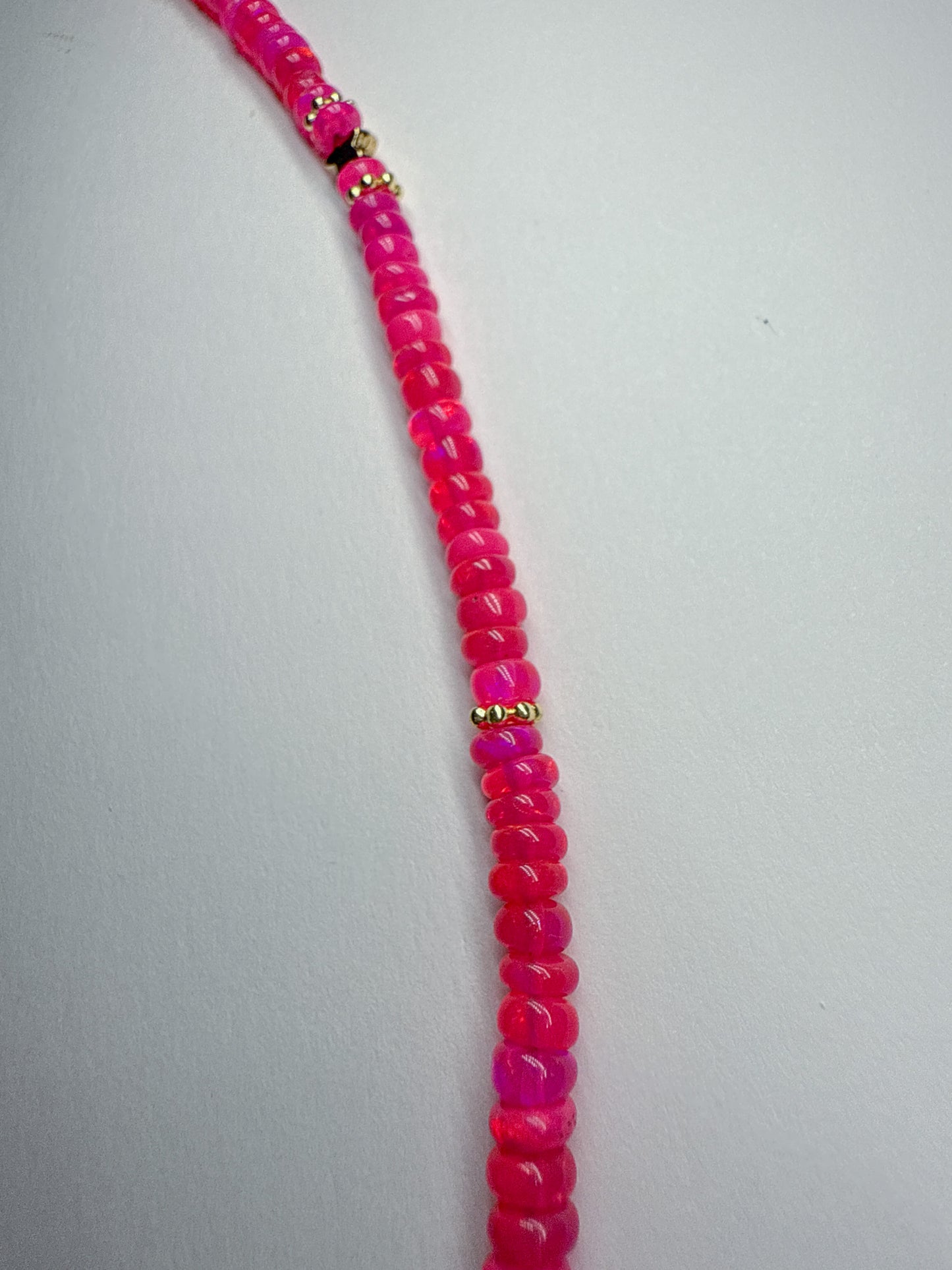 Hot pink opal twinkle necklace