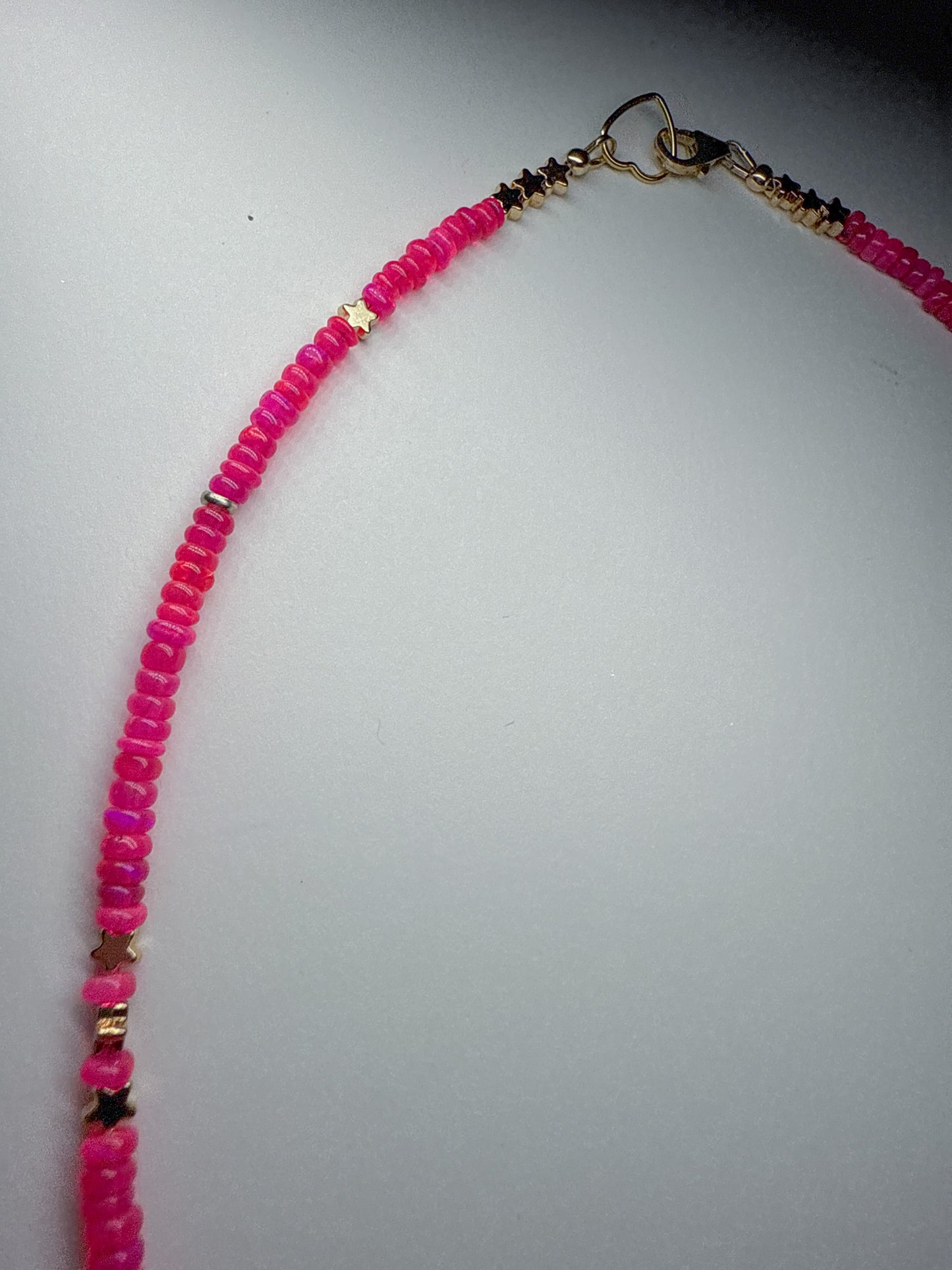 Hot pink opal twinkle necklace