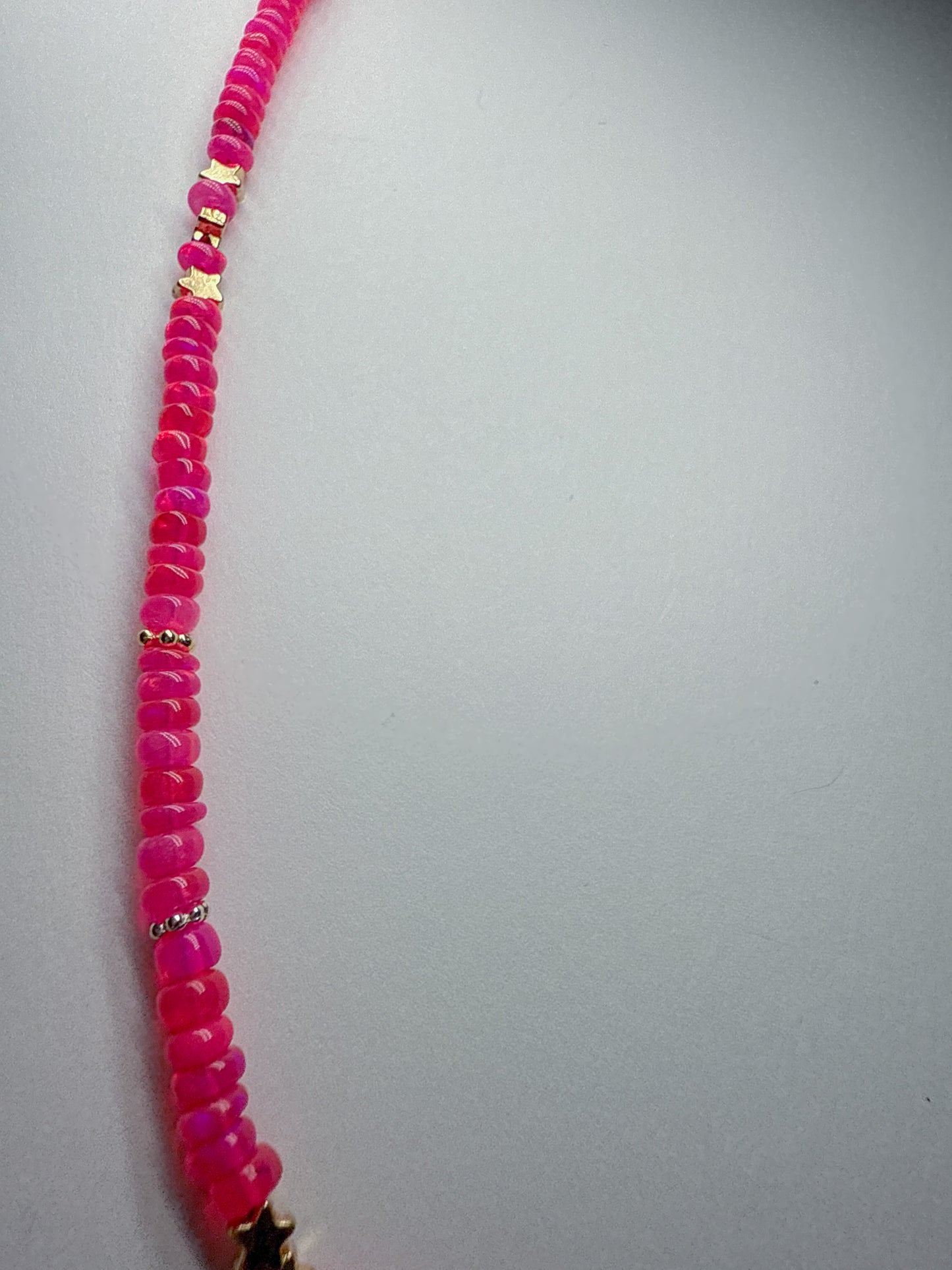 Hot pink opal twinkle necklace