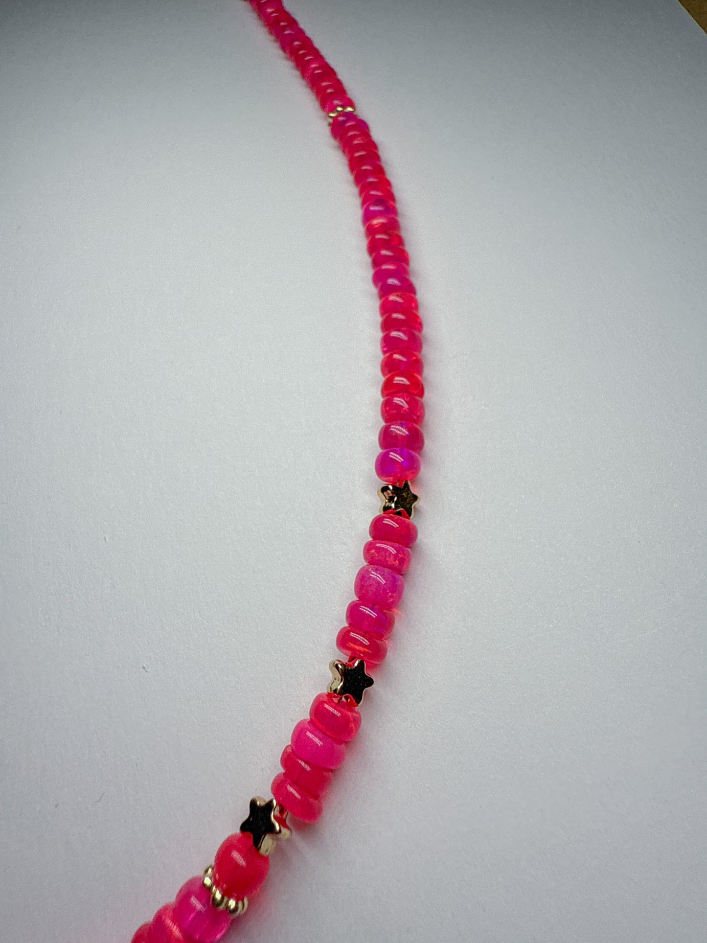 Hot pink opal twinkle necklace