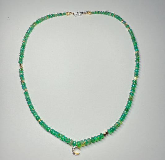 Twinkle necklace-emerald green