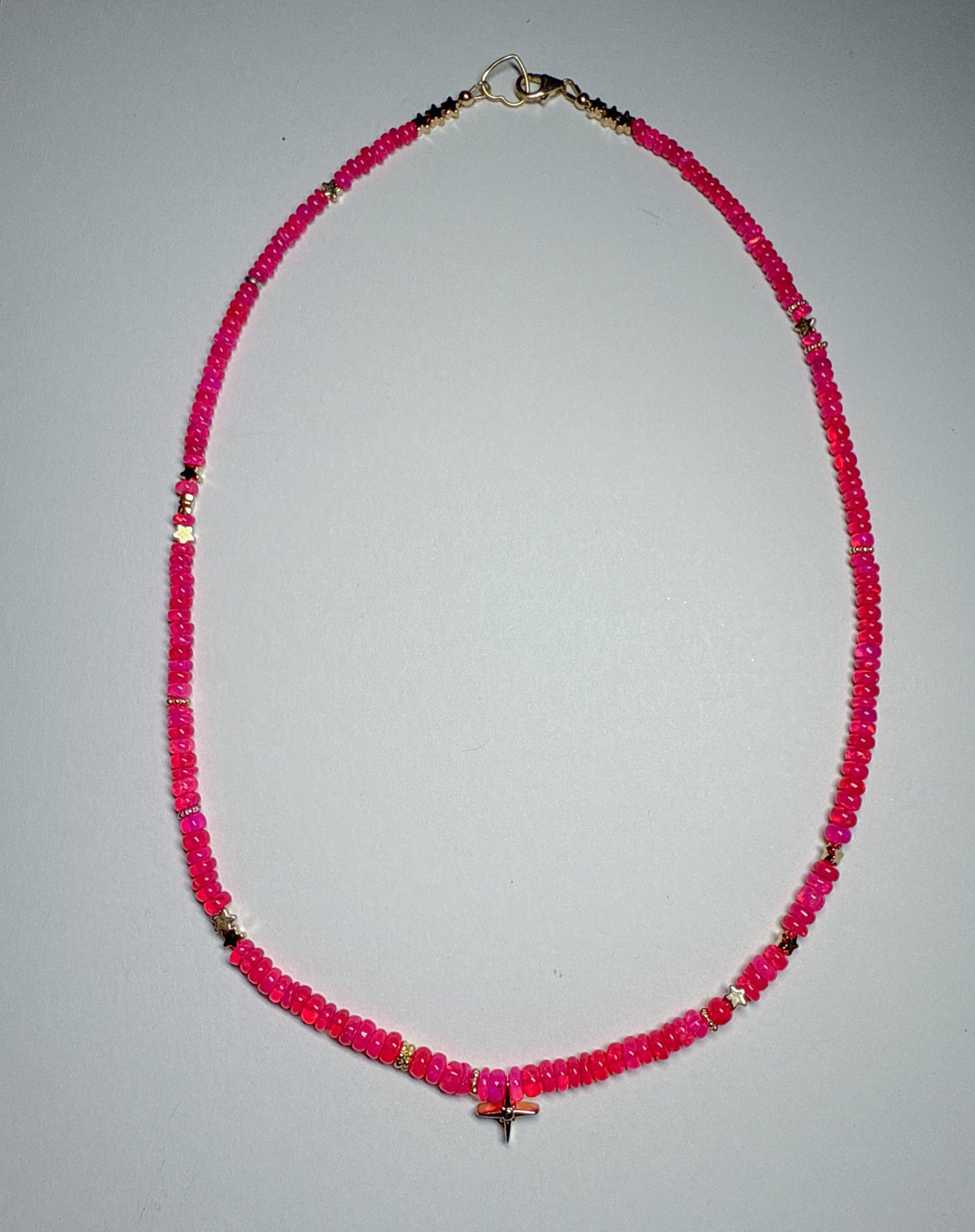 Hot pink opal twinkle necklace