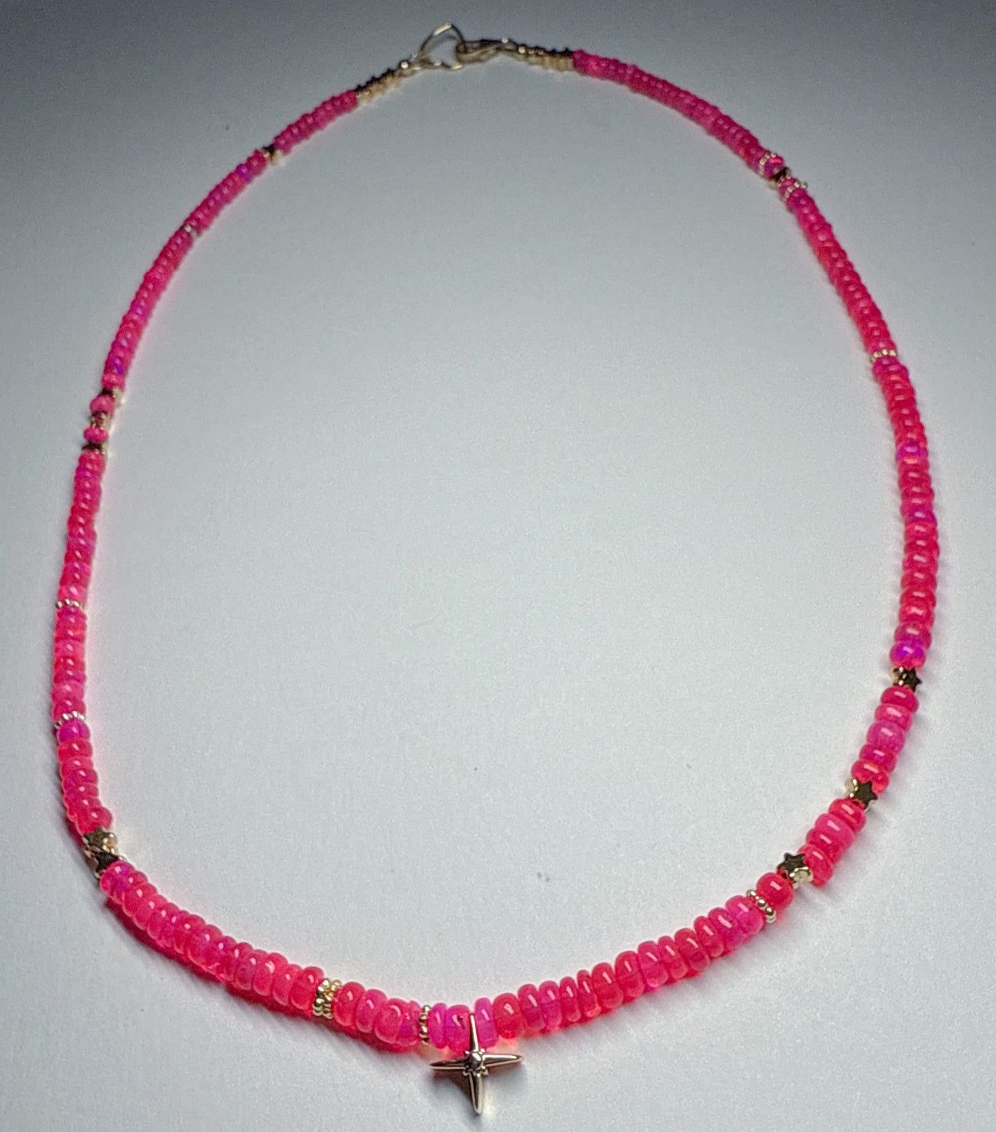 Hot pink opal twinkle necklace